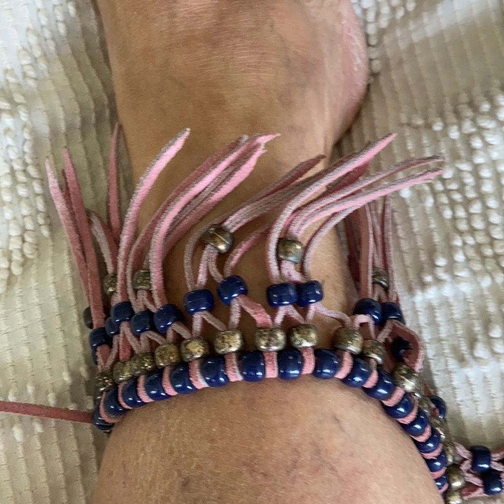 Vintage native beaded ankle leg bracelet